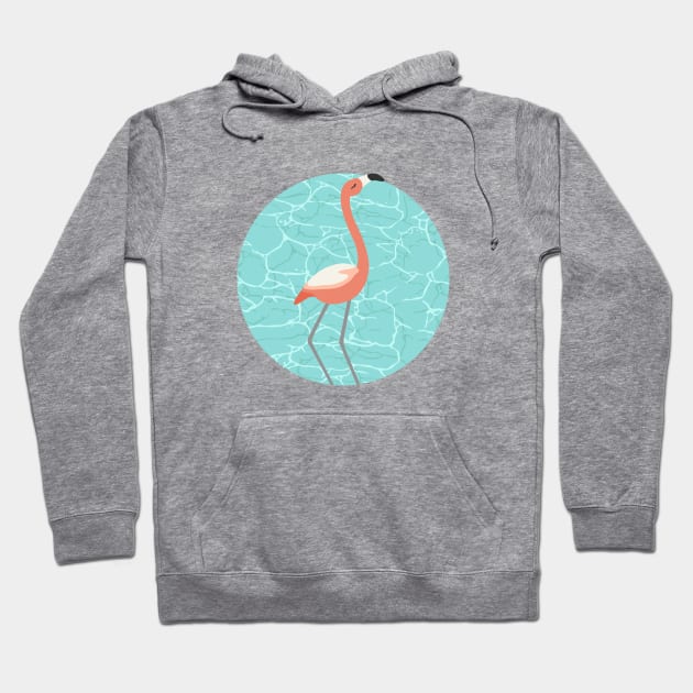 Pink flamingo posing in the distance Hoodie by runcatrun